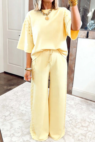 Oversize Tee with Drawstring Pants Set