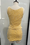 Sequined Sleeveless Mini Casual Set