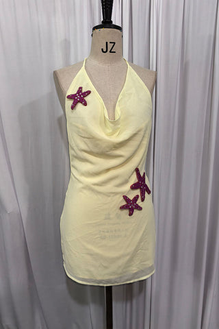 Starfish Accent Halter Mini Dress