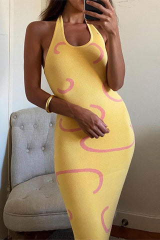 Sleeveless Patterned Casual Dress