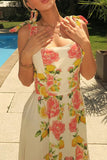 Tie-Strap Floral Maxi Dress
