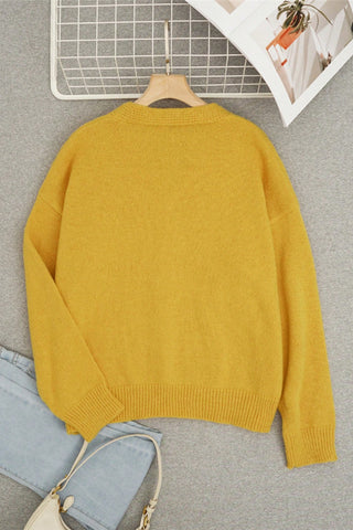 Bee Embellished Button-Up Cardigan