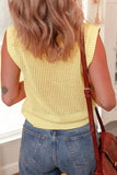 Hollowed Knit Round Neck Sweater Vest