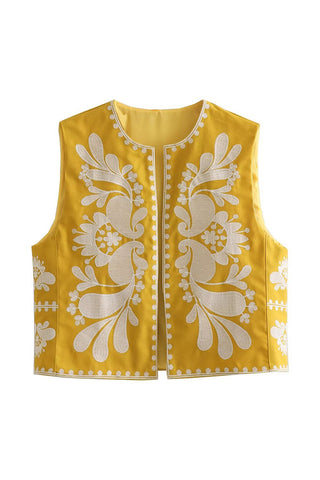 Patterned Floral Vest