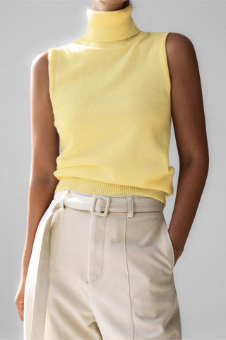 Sleeveless Turtleneck Tank Top