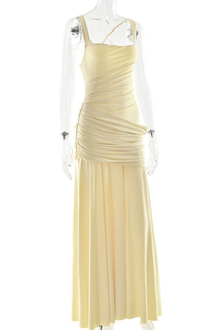 Ruched Strappy Maxi Dress