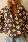 Floral-Print Mock Neck Sweatshirt