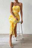 Strapless Tie-Dye Dress