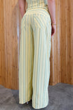 Strapless Striped Pants Set