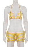 Striped Tie-Back Bikini Set