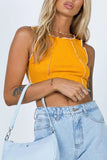 Contrast Stitching Sleeveless Top