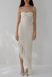 Strapless Asymmetrical Evening Dress