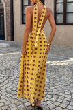 Halter Polka Dot Maxi Dress