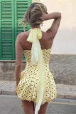 Polka Dot Halter Casual Dress