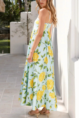 Floral Maxi Dress with Spaghetti Straps