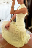 Sleeveless Maxi Dress with Sheer Overlay