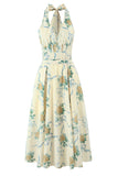 Floral Halter Neck Casual Dress