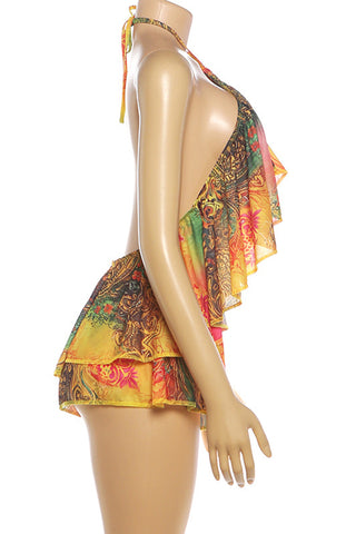 Chic Ruffled Shorts Set