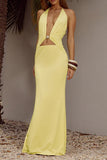Halter Cutout Maxi Dress