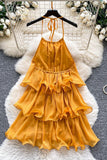 Tiered Ruffle Halter Dress