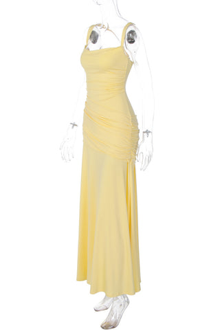 Strappy Ruched Evening Gown