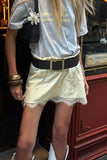 Lace Hem Mini Skirt