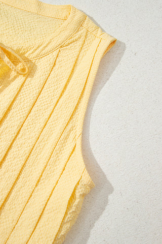 Bow Tie Pleated Sleeveless Top