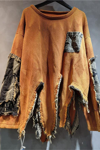 Distressed Pocket Sweater