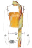 Abstract Print Strapless Tank Top