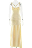 Ruched Strappy Maxi Dress