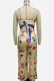 Strapless Printed Pants Set