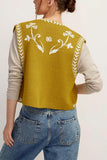 Floral Pattern Open Vest
