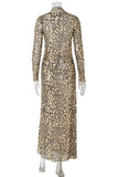 Long Sleeve Patterned Maxi Dress