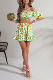 Lemon Off-Shoulder Skirt Set