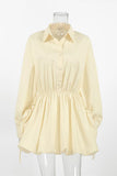 Relaxed Fit Button-Front Casual Dress