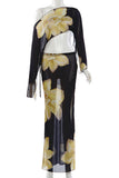 Floral One-Shoulder Skirt Set