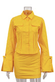 Long Sleeve Skirt Set with Flared Cuffs
