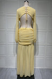 Draped Cutout Casual Maxi Dress