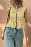 Tie-Front Peplum Tank Top