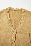 Lantern Sleeve Buttoned  Cardigan