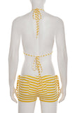 Striped Tie-Back Bikini Set