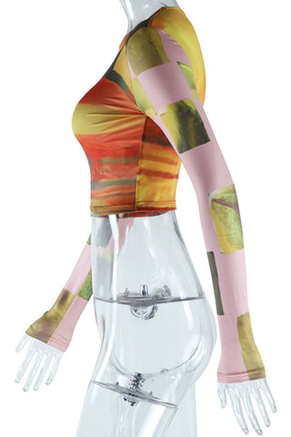 Artistic Print Long Sleeve T-Shirt