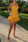 Textured Fringe Casual Dress