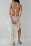 Strapless Asymmetrical Evening Dress