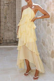 Layered Halter Maxi Dress