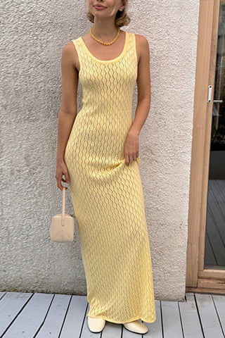 Sleeveless Ribbed Tank Maxi Dress