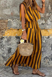 Sleeveless Striped Maxi Dress