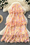 Floral Layered Maxi Skirt