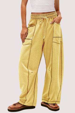 Relaxed Wide-Leg Drawstring Pants