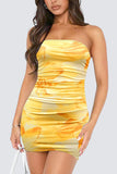Strapless Tie-Dye Mini Dress